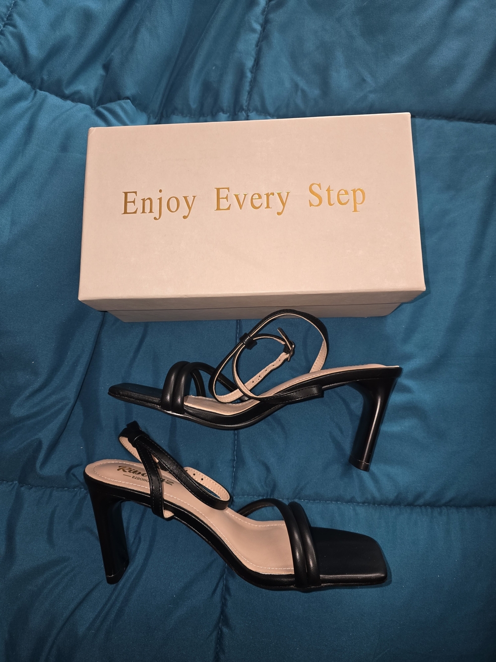 Black Strappy High Heel Sandals